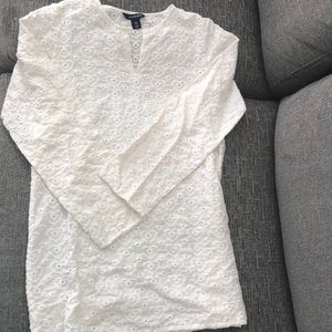 Lands End white eyelet cover up